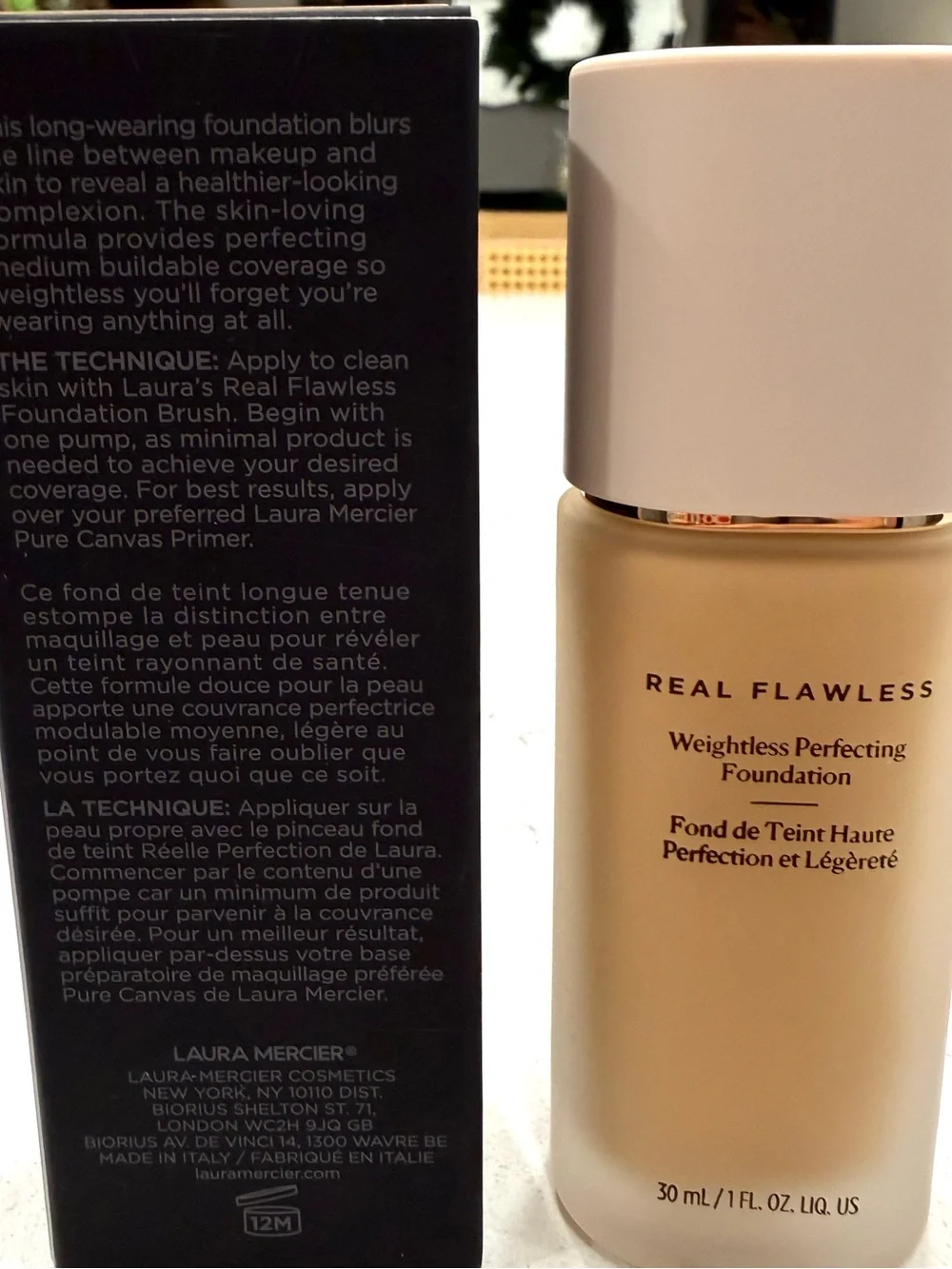Laura Mercier Real Flawless Foundation - 2W2 Warm Linen NIB Full Size 30ml